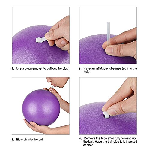 TopBine 2 Piezas Pelota de Pilates para Yoga, Barra, Entrenamiento y Terapia Física, Mejora el Equilibrio, Fuerza de Núcleo, Dolor de Espalda y Postura, Viene con Paja Inflable