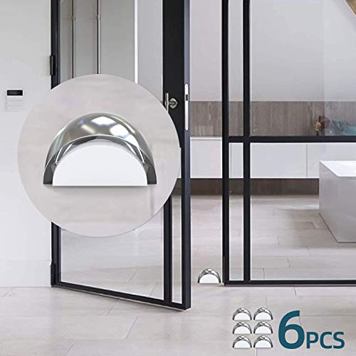 Tope de Puerta para Suelo, Yosemy Topes para Puertas Transparente Autoadhesivo Protección de Pared y Muebles, 6pcs