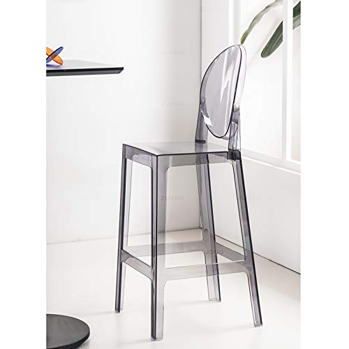 TopJiä Acrílico Silla Fantasma Transparente Taburete De Bar,Moderne Sillas Giratorias con Respaldo,Plástico Taburetes De Bar,para,Cafeterías,Bar,Club,Bar,Piscina,Silla,Taburetes