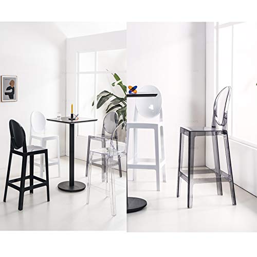 TopJiä Acrílico Silla Fantasma Transparente Taburete De Bar,Moderne Sillas Giratorias con Respaldo,Plástico Taburetes De Bar,para,Cafeterías,Bar,Club,Bar,Piscina,Silla,Taburetes