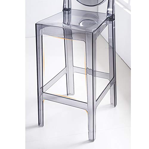 TopJiä Acrílico Silla Fantasma Transparente Taburete De Bar,Moderne Sillas Giratorias con Respaldo,Plástico Taburetes De Bar,para,Cafeterías,Bar,Club,Bar,Piscina,Silla,Taburetes