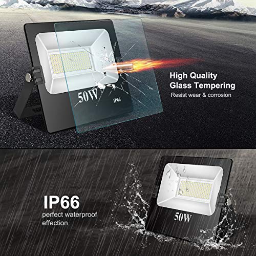 TOPLANET 50w Focos Led Exterior Floodlight LED Impermeable IP66 Luz Blanca 6500K 2 Paquete para Jardín Outdoor Caminos Iluminación TOPLANET 50w Focos Led Exterior Floodlight LED Impermeable IP66 Luz Blanca 6500K 2 Paquete para Jardín Outdoor Caminos Iluminación