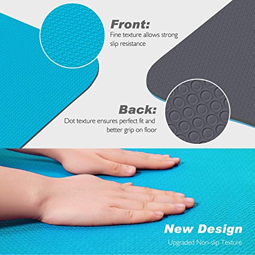TOPLUS Esterilla Yoga Antideslizante Alfombrilla de Yoga Esterilla Pilates Esterilla Deporte- con Correa de Hombro 183cm x 61cm (Azul Claro+Gris Claro) TOPLUS Esterilla Yoga Antideslizante Alfombrilla de Yoga Esterilla Pilates Esterilla Deporte- con Correa de Hombro 183cm x 61cm (Azul Claro+Gris Claro)