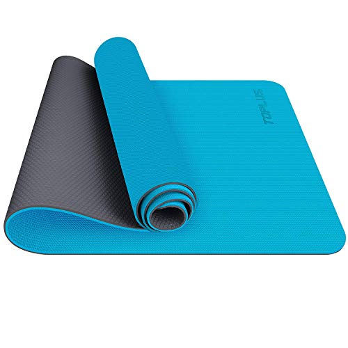 TOPLUS Esterilla Yoga Antideslizante Alfombrilla de Yoga Esterilla Pilates Esterilla Deporte- con Correa de Hombro 183cm x 61cm (Azul Claro+Gris Claro) TOPLUS Esterilla Yoga Antideslizante Alfombrilla de Yoga Esterilla Pilates Esterilla Deporte- con Correa de Hombro 183cm x 61cm (Azul Claro+Gris Claro)