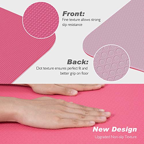 TOPLUS Esterilla Yoga Antideslizante Alfombrilla de Yoga Esterilla Pilates Esterilla Deporte- con Correa de Hombro 183cm x 61cm (Rosa y Violeta Clara) TOPLUS Esterilla Yoga Antideslizante Alfombrilla de Yoga Esterilla Pilates Esterilla Deporte- con Correa de Hombro 183cm x 61cm (Rosa y Violeta Clara)