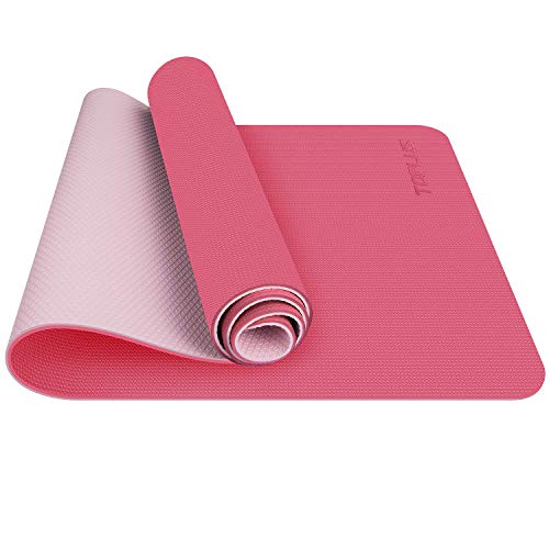 TOPLUS Esterilla Yoga Antideslizante Alfombrilla de Yoga Esterilla Pilates Esterilla Deporte- con Correa de Hombro 183cm x 61cm (Rosa y Violeta Clara) TOPLUS Esterilla Yoga Antideslizante Alfombrilla de Yoga Esterilla Pilates Esterilla Deporte- con Correa de Hombro 183cm x 61cm (Rosa y Violeta Clara)
