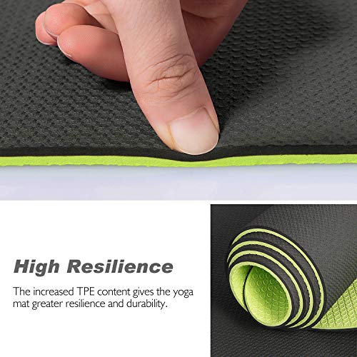 TOPLUS Esterilla Yoga Antideslizante Alfombrilla de Yoga Esterilla Pilates Esterilla Deporte- con Correa de Hombro 183cm x 61cm (Verde) TOPLUS Esterilla Yoga Antideslizante Alfombrilla de Yoga Esterilla Pilates Esterilla Deporte- con Correa de Hombro 183cm x 61cm (Verde)