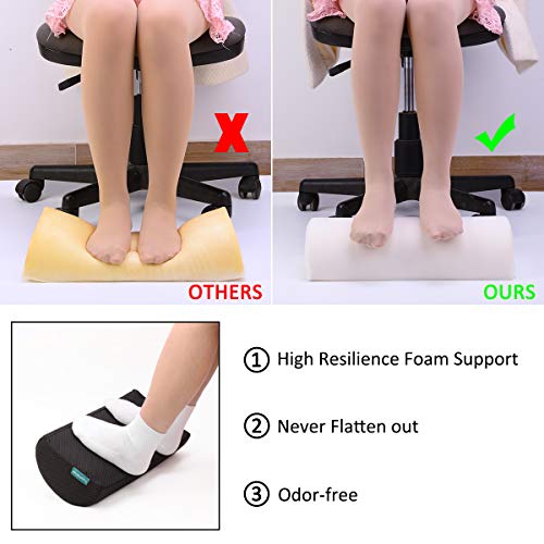 Topmener Reposapiés Debajo del Escritorio, Reposapiés Ergonómico con Espuma de Alta Densidad para: Mejora la Postura, el Dolor en las Piernas y las Rodillas Topmener Reposapiés Debajo del Escritorio, Reposapiés Ergonómico con Espuma de Alta Densidad para: Mejora la Postura, el Dolor en las Piernas y las Rodillas