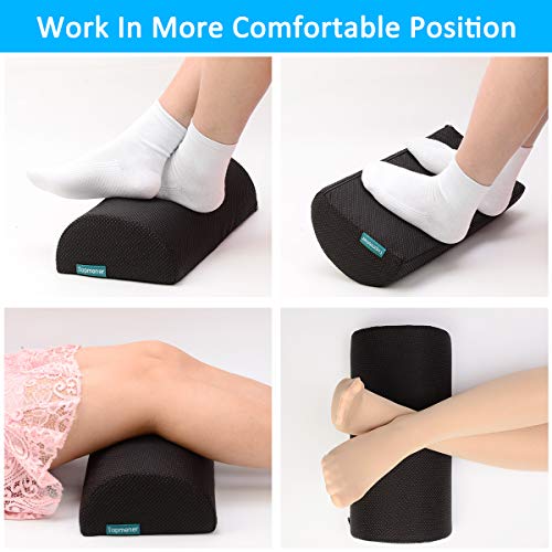 Topmener Reposapiés Debajo del Escritorio, Reposapiés Ergonómico con Espuma de Alta Densidad para: Mejora la Postura, el Dolor en las Piernas y las Rodillas Topmener Reposapiés Debajo del Escritorio, Reposapiés Ergonómico con Espuma de Alta Densidad para: Mejora la Postura, el Dolor en las Piernas y las Rodillas