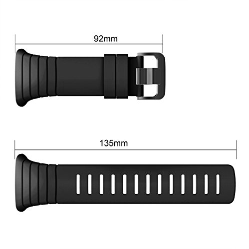 TOPsic Banda de Reloj para Suunto Core ,Correa Reemplazo de Silicona Suave Deportiva para Suunto Core Pulsera de actividad física y ritmo cardiaco, Para 5.51"-9.06" (140mm-230mm) Muñeca