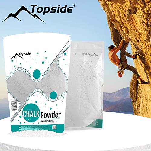 TOPSIDE Magnesio Puro en Polvo 450g para Escalada, Barras, Levantamiento de Pesas, Gimnasio, calistenia TOPSIDE Magnesio Puro en Polvo 450g para Escalada, Barras, Levantamiento de Pesas, Gimnasio, calistenia
