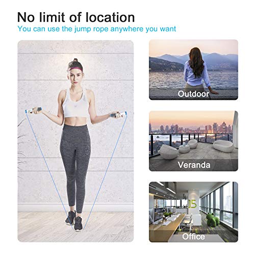 TOQIBO Cuerda para Saltar, Velocidad Cuerda de Salto con Contador y Medidor de Calorías, Longitud Ajustable 2 Formas de Entrenamiento Fitness en Casa, Oficina o Gimna TOQIBO Cuerda para Saltar, Velocidad Cuerda de Salto con Contador y Medidor de Calorías, Longitud Ajustable 2 Formas de Entrenamiento Fitness en Casa, Oficina o Gimna