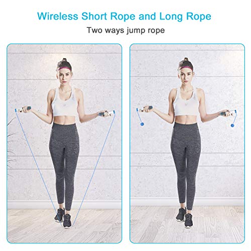 TOQIBO Cuerda para Saltar, Velocidad Cuerda de Salto con Contador y Medidor de Calorías, Longitud Ajustable 2 Formas de Entrenamiento Fitness en Casa, Oficina o Gimna TOQIBO Cuerda para Saltar, Velocidad Cuerda de Salto con Contador y Medidor de Calorías, Longitud Ajustable 2 Formas de Entrenamiento Fitness en Casa, Oficina o Gimna