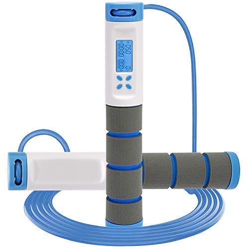 TOQIBO Cuerda para Saltar, Velocidad Cuerda de Salto con Contador y Medidor de Calorías, Longitud Ajustable 2 Formas de Entrenamiento Fitness en Casa, Oficina o Gimna TOQIBO Cuerda para Saltar, Velocidad Cuerda de Salto con Contador y Medidor de Calorías, Longitud Ajustable 2 Formas de Entrenamiento Fitness en Casa, Oficina o Gimna