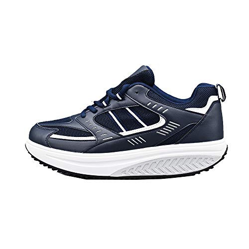 Toronto - Zapatillas adelgazantes para mujer, para glúteos, deportivos, fitness, gimnasia, correr, para caminar cómodas, deportivos... Azul Size: 40 EU