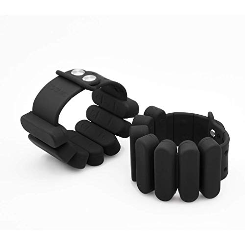 TOSAMC Pesos de muñeca durables – Pulsera de peso portátil intensificar la aptitud, ejercicio, caminar, trotar, gimnasia, aeróbic, yoga, gimnasio; juego de 2 pics (negro, 0,9 kg)