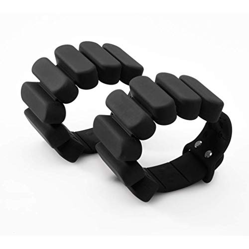 TOSAMC Pesos de muñeca durables – Pulsera de peso portátil intensificar la aptitud, ejercicio, caminar, trotar, gimnasia, aeróbic, yoga, gimnasio; juego de 2 pics (negro, 0,9 kg)