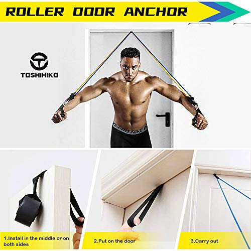 TOSHIHIKO Bandas Elásticas Musculacion,Set de Bandas de Resistencia con 5 Bandas Elasticas Fitness Cintas Elásticas Látex para Yoga,Gimnasio en Casa,Pilates Hombre Mujer,Entrenamiento de Resistencia