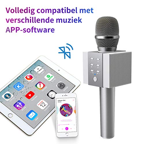 TOSING 008 Micrófono de Karaoke Inalámbrico Bluetooth, Potencia de Volumen Más Alta 10W, Más Bajo, 3-en-1 Máquina de Micrófono Portátil de Altavoz Portátil para iPhone/Android/iPad/PC (sliver) TOSING 008 Micrófono de Karaoke Inalámbrico Bluetooth, Potencia de Volumen Más Alta 10W, Más Bajo, 3-en-1 Máquina de Micrófono Portátil de Altavoz Portátil para iPhone/Android/iPad/PC (sliver)