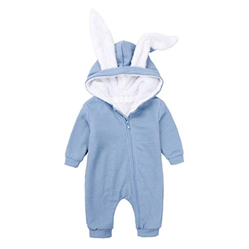 Toygogo Mameluco Mono Ropa de Bebé Recién Nacido Bebé Niños Niñas Conejito Oreja Grande Manga Larga - Blue, 9-12 months