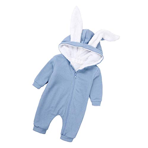 Toygogo Mameluco Mono Ropa de Bebé Recién Nacido Bebé Niños Niñas Conejito Oreja Grande Manga Larga - Blue, 9-12 months