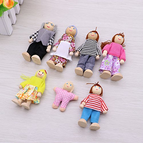 TOYMYTOY 7pcs muñecas de Madera de la Familia fingen el Juego de la Familia de muñecas Set para niños niños 2018 Regalo de cumpleaños de año Nuevo