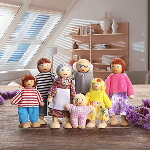 TOYMYTOY 7pcs muñecas de Madera de la Familia fingen el Juego de la Familia de muñecas Set para niños niños 2018 Regalo de cumpleaños de año Nuevo