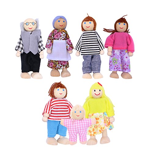 TOYMYTOY 7pcs muñecas de Madera de la Familia fingen el Juego de la Familia de muñecas Set para niños niños 2018 Regalo de cumpleaños de año Nuevo