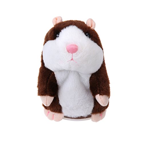 TOYMYTOY Hámster Parlante Repite Lo Que Dices Hámster Iinteractivo Regalo de Animales de Peluche, Batería No Incluidas (Marrón)