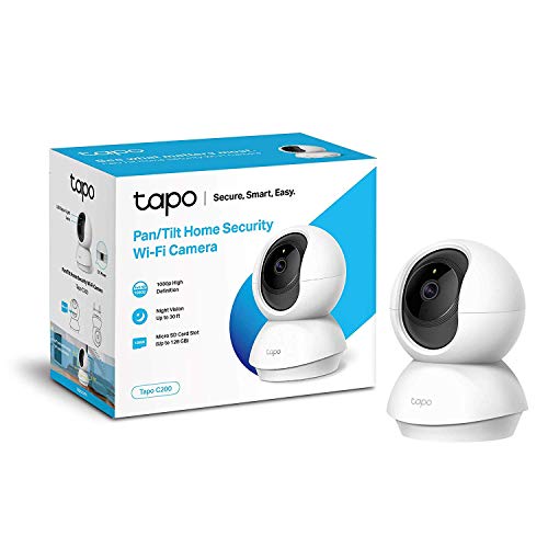 TP-Link - Cámara IP WiFi 360º, Cámara de Vigilancia FHD 1080p, Visión nocturna, Admite tarjeta SD, Audio Doble Vía, Detección de movimiento, Control Remoto, Fácil Configuración, Compatible con Alexa TP-Link - Cámara IP WiFi 360º, Cámara de Vigilancia FHD 1080p, Visión nocturna, Admite tarjeta SD, Audio Doble Vía, Detección de movimiento, Control Remoto, Fácil Configuración, Compatible con Alexa