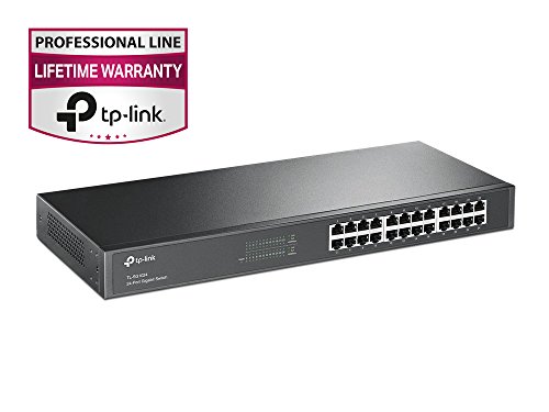 TP-Link TL-SG1024 - Gigabit Ethernet de 24 Puerto (Conmutador no Gestionados, Plug and Play, Metal, Montaje en Rack, sin Ventilador, Vida Limitada)