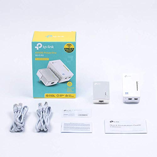 TP-Link TL-WPA4220 KIT - 2 Adaptadores de Comunicación por Línea Eléctrica (WiFi AV 600 Mbps, PLC con WiFi, Extensor, Repetidores de Red, Amplificador y Cobertura Internet, 3 Puertos, Cable Ethernet)