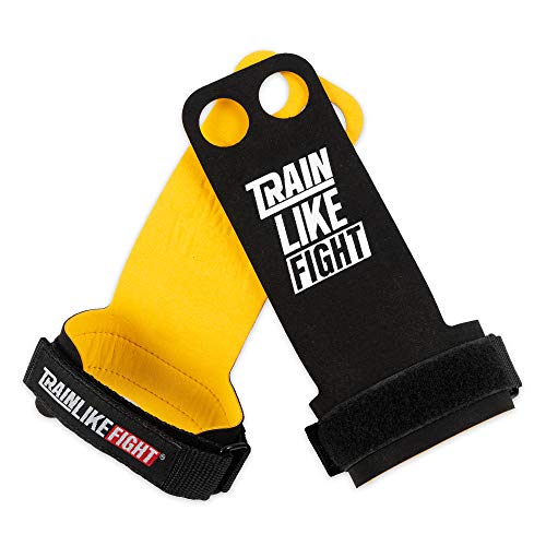 TRAINLIKEFIGHT Icon Yellow 2H - Calleras para Crossfit, calistenia, Ejercicios gimnásticos, protección para Tus Manos. (M)