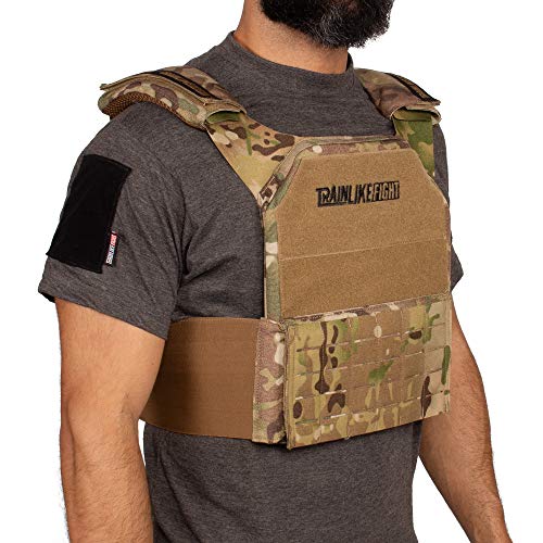TRAINLIKEFIGHT Metcon Tactical Vest MTV - Chaleco Lastrado Ajustable para Entrenamiento, Crossfit, calistenia o Fitness (Apto para Placas lastradas - NO Incluidas) (Camo - Allterrain)