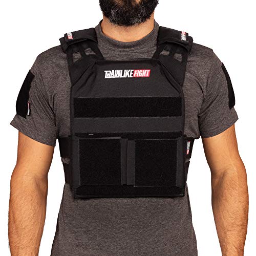 TRAINLIKEFIGHT MEV Entry Vest - Chaleco Lastrado Ajustable para Entrenamiento, Crossfit, calistenia o Fitness (Apto para Placas lastradas) (Black/Negro)