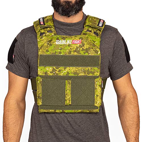 TRAINLIKEFIGHT MEV Entry Vest - Chaleco Lastrado Ajustable para Entrenamiento, Crossfit, calistenia o Fitness (Apto para Placas lastradas) (Camo/E-Camo)