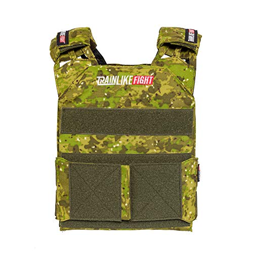 TRAINLIKEFIGHT MEV Entry Vest - Chaleco Lastrado Ajustable para Entrenamiento, Crossfit, calistenia o Fitness (Apto para Placas lastradas) (Camo/E-Camo)