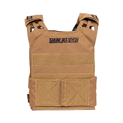 TRAINLIKEFIGHT MEV Entry Vest - Chaleco Lastrado Ajustable para Entrenamiento, Crossfit, calistenia o Fitness (Apto para Placas lastradas) (Coyote/Arena)