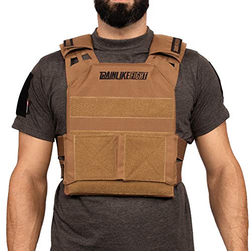 TRAINLIKEFIGHT MEV Entry Vest - Chaleco Lastrado Ajustable para Entrenamiento, Crossfit, calistenia o Fitness (Apto para Placas lastradas) (Coyote/Arena)