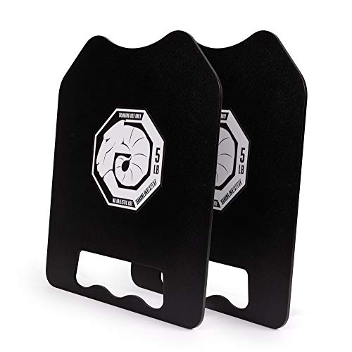 TRAINLIKEFIGHT - Weighted Plates 5lbs Flat Version (10lbs Pair) - Juego de Placas Planas lastradas de Peso de 2,27kg (4,54kg Total Pareja), sin Chaleco