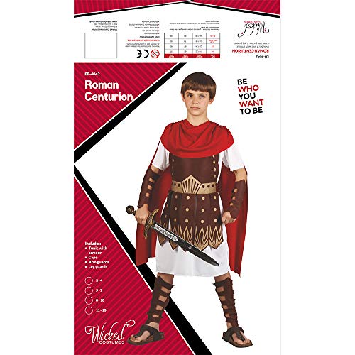 Traje del Disfraz del Partido de la Víspera de todos los Santos de muchachos Roman Gladiator Centurion 11/13 años (disfraz)