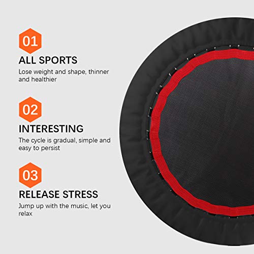 Trampolín De Fitness Plegable Ø 102 Cm, Mango Ajustable, Almohadilla De Seguridad, Rebote De Entrenamiento, Trampolín para Niños Y Adultos, Entrenamiento En Interiores Y Exteriores, Máx. hasta 136Kg Trampolín De Fitness Plegable Ø 102 Cm, Mango Ajustable, Almohadilla De Seguridad, Rebote De Entrenamiento, Trampolín para Niños Y Adultos, Entrenamiento En Interiores Y Exteriores, Máx. hasta 136Kg