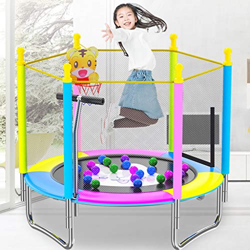 Trampolin Profesional Trampolín De Fitness para El Hogar para Niños con Red Protectora Rebounder Plegable para Jardín Al Aire Libre Cama Elástica 120 Kg (Color : Yellow, Size : 150 * 120cm)