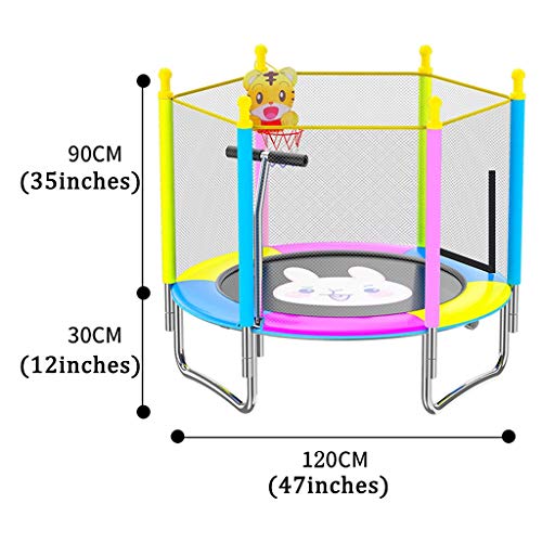 Trampolin Profesional Trampolín De Fitness para El Hogar para Niños con Red Protectora Rebounder Plegable para Jardín Al Aire Libre Cama Elástica 120 Kg (Color : Yellow, Size : 150 * 120cm)