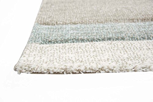 Traum Sala de Estar diseñador Alfombra Alfombra contemporánea alfombras de Pelo bajo con el Color patrón de Diamantes de Recorte de Contorno en Colores Pastel Azul Crema Amarillento Größe 160x230 cm