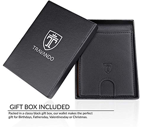 TRAVANDO ® Billeteras Hombre Tarjetero Slim con Pinza para Billetes Sydney Bloqueo RFID Seguridad - Billetero - Cartera pequeña de Viaje Estuche, Protege Tarjetas de crédito, Clip para Dinero