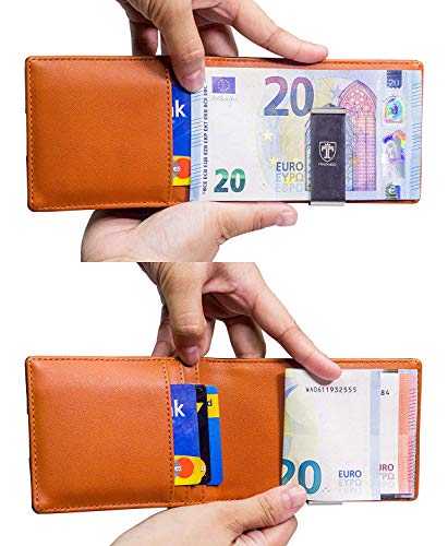 TRAVANDO ® Billeteras Hombre Tarjetero Slim con Pinza para Billetes Sydney Bloqueo RFID Seguridad - Billetero - Cartera pequeña de Viaje Estuche, Protege Tarjetas de crédito, Clip para Dinero