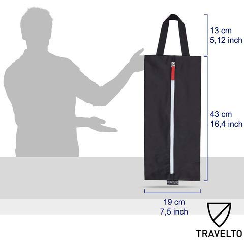 TRAVELTO Set de 2 Bolsas para Zapatos de Nylon Resistente con Cierre Ideal para Viajes - Shoe Bag/botinera/Bolso para Zapatos