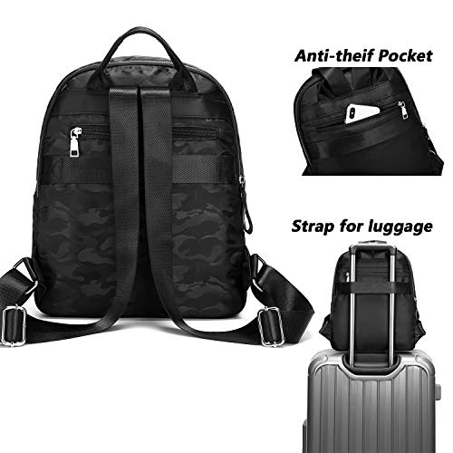 Travistar Bolso Mochila Mujer Pequeñas Mochilas Escolares Antirrobo Impermeable de Nylon Bolsos Hombro Bolsa de Viaje Bolsos Mochila Escolares para Escuela Excursiones Camping, Negro Travistar Bolso Mochila Mujer Pequeñas Mochilas Escolares Antirrobo Impermeable de Nylon Bolsos Hombro Bolsa de Viaje Bolsos Mochila Escolares para Escuela Excursiones Camping, Negro