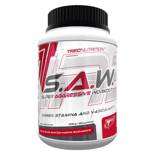 Trec Nutrition S.A.W, Fórmula Pre-Entrenamiento, Sabor Cereza-Pomelo - 400 gr